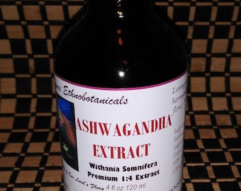 Premium ASHWAGANDHA EXTRACT 1:4  Withania Somnifera  Dropper Bottle