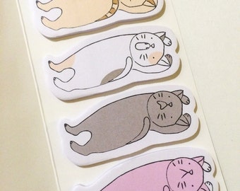 Die-Cut Sticky Notes - Stretching Cats