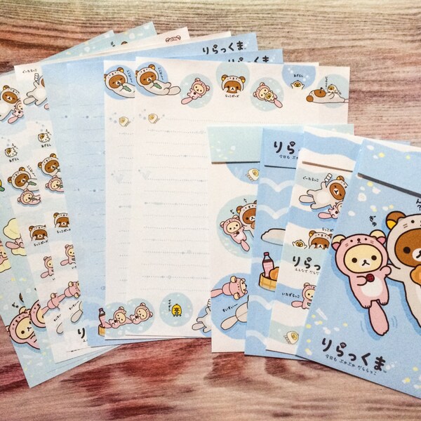 Rilakkuma Letter Set - Otter Suits - Kawaii Stationery Variety Pack