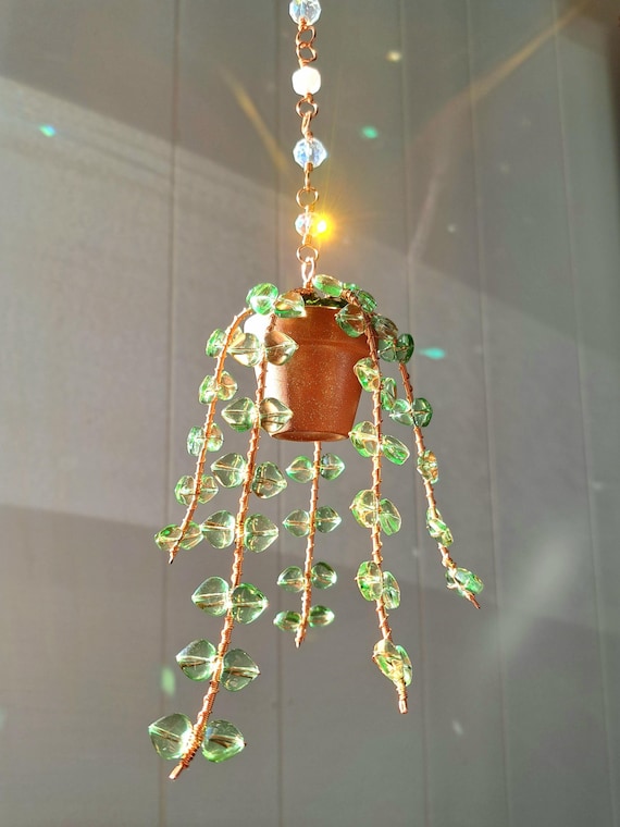 The Original String of Hearts Forever Succulent, Beaded Plant Suncatcher,  Crystal Plant Decor - Etsy