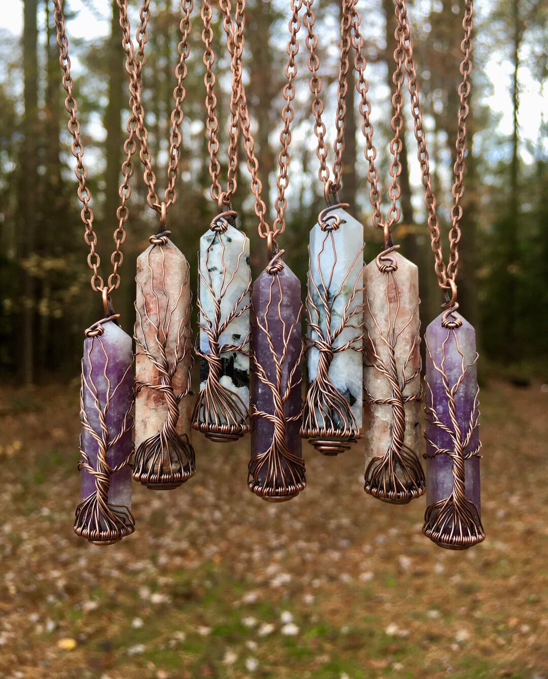 Tree of life crystal necklace clearance