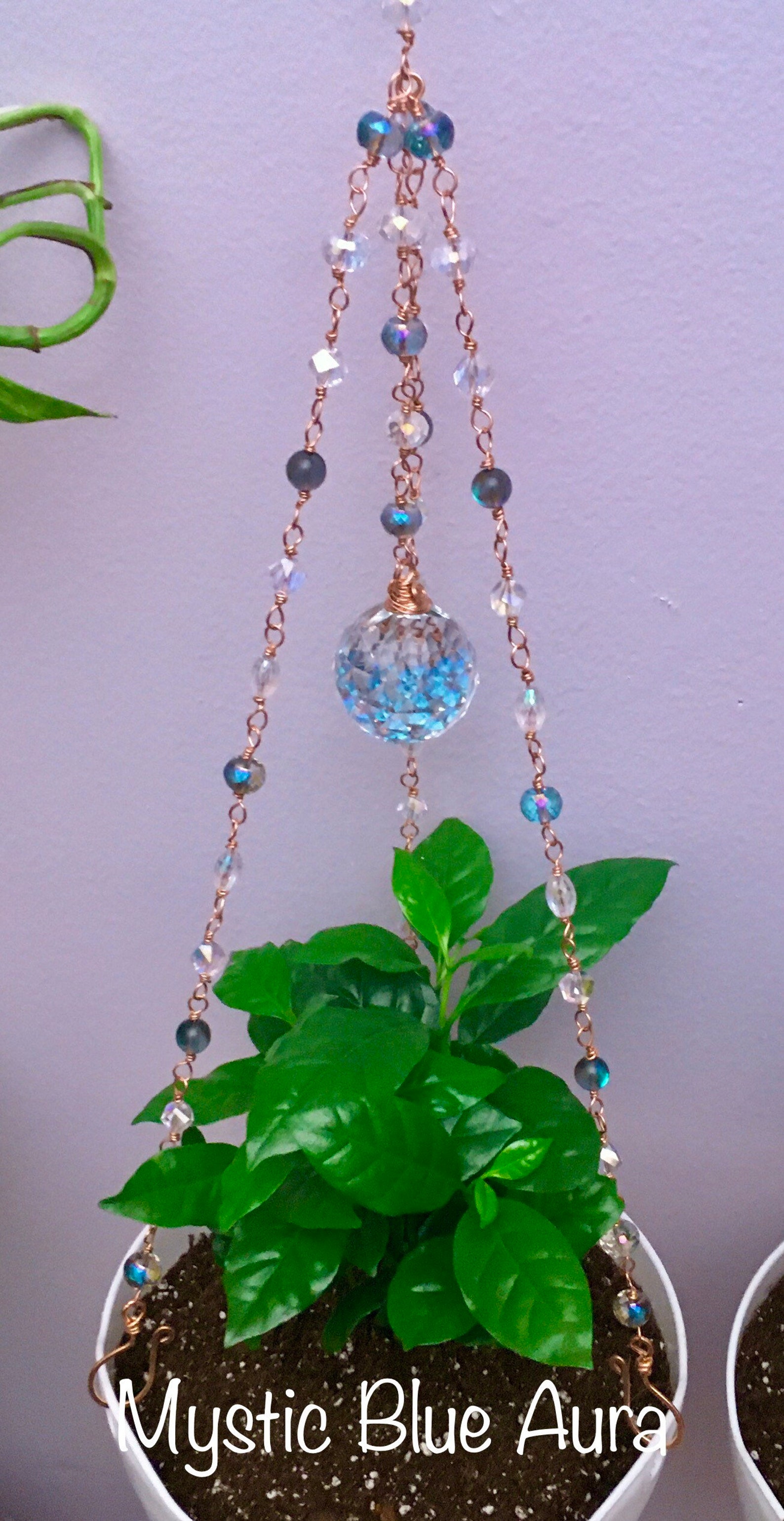 Crystal Plant Hanger with Pot Beaded Plant Hanger Etsy