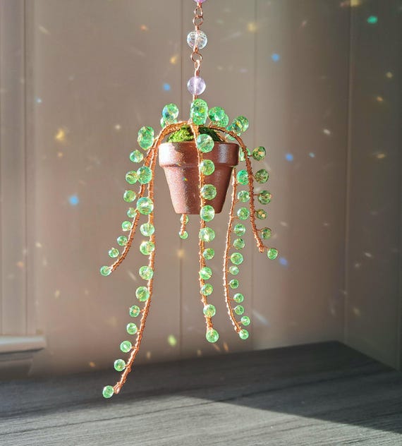 The Original String of Pearls Forever Succulent, Beaded Plant Suncatcher,  Crystal Plant Decor - Etsy