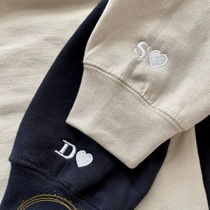 Custom Embroidered Initial Heart Sweatshirt | Couple's Crewneck Sweatshirt