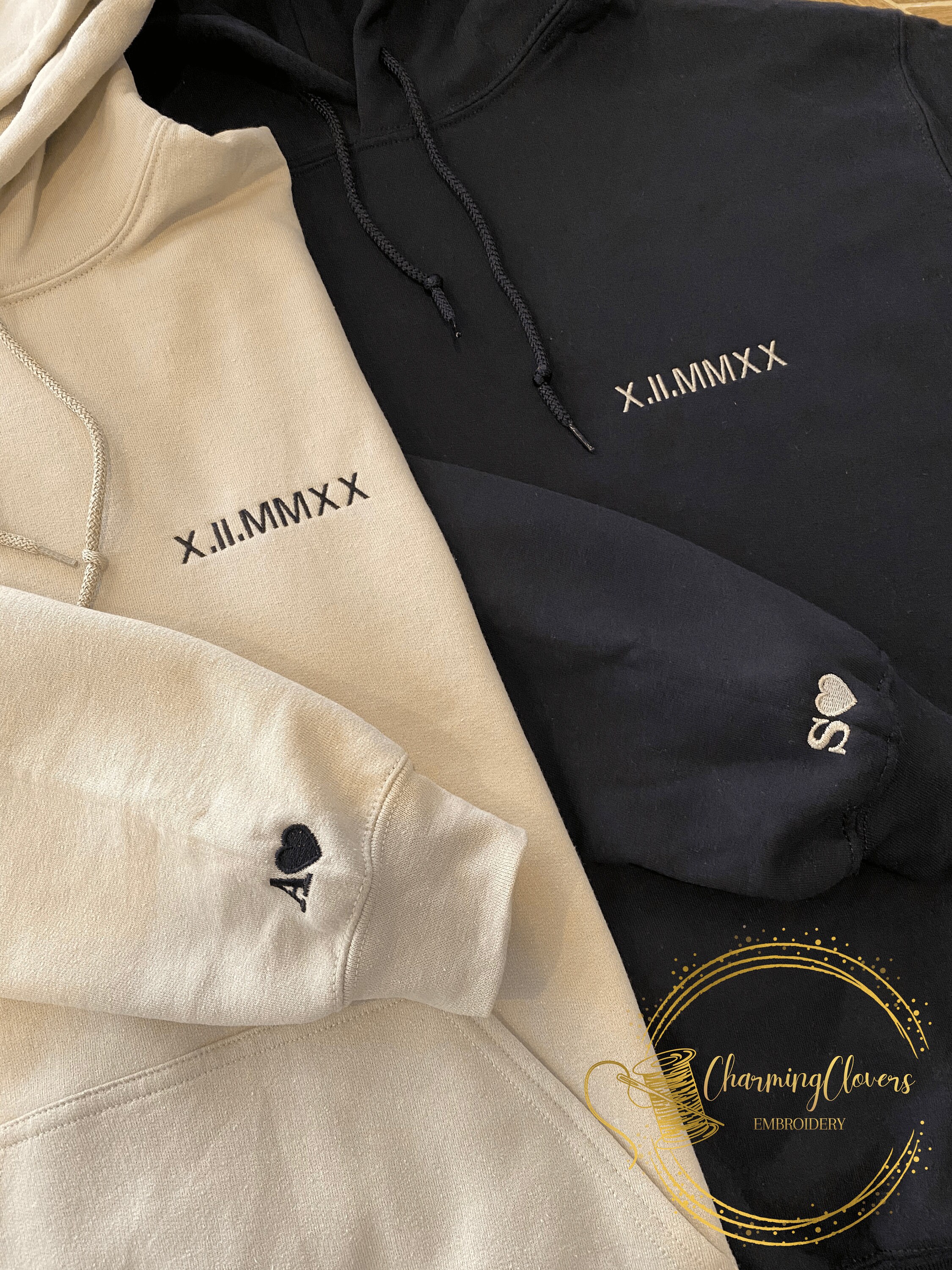 Hoodie Custom Embroidered Roman Numeral 