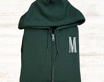 Full-Zip Hoodie | Embroidered Monogram