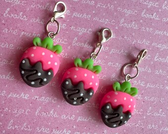 chocolate covered strawberry stitch markers
