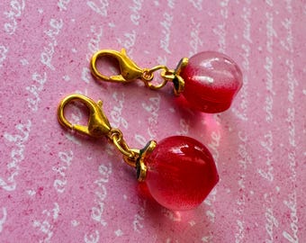 Peach stitch markers