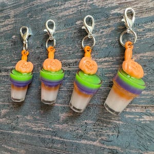 Halloween milkshake stitch markers