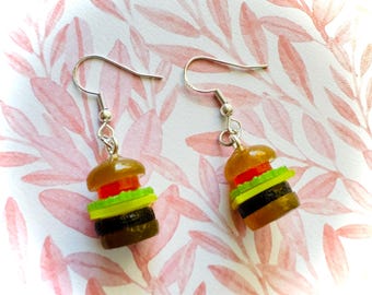 Miniature Hamburger Earrings: Lightweight Food Jewelry