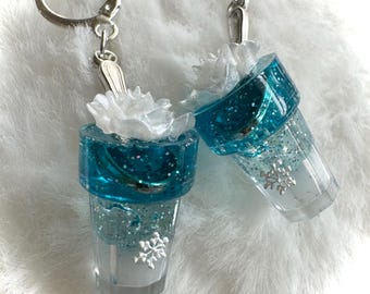 Winter Rose milkshake stitch markers