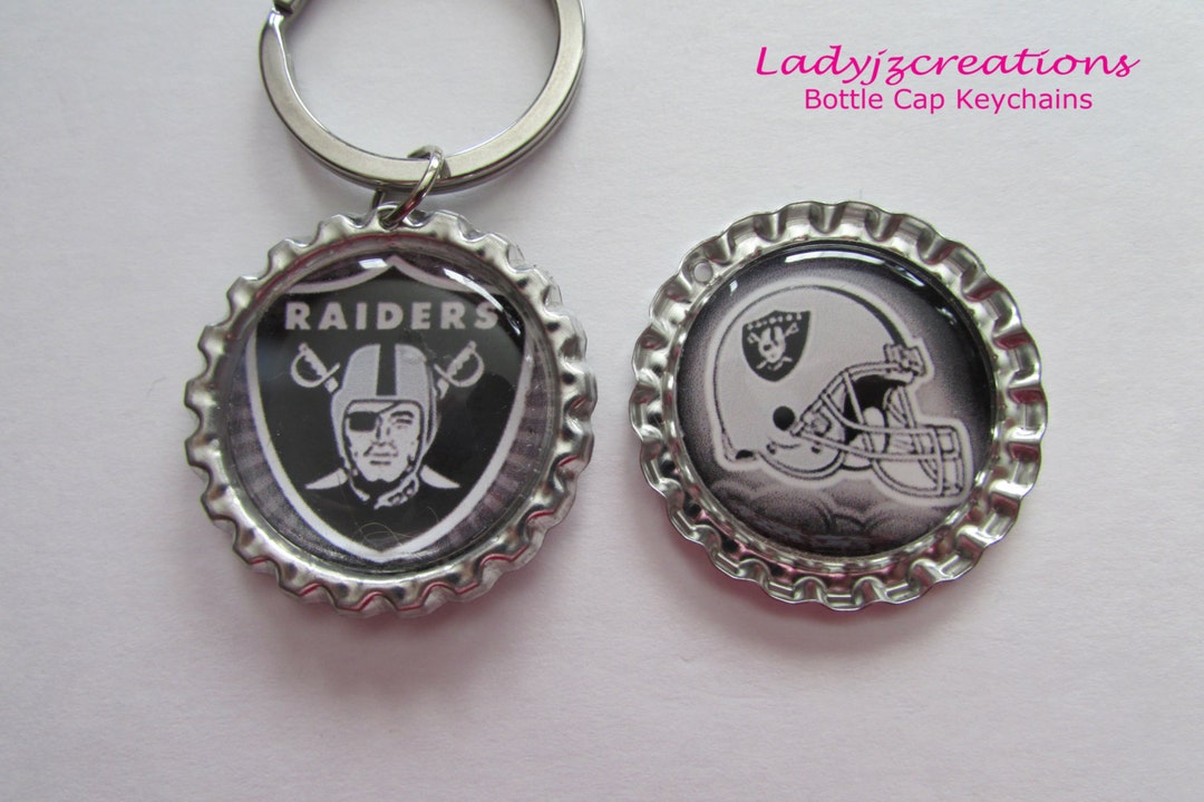 Raiders Doublesided Bottlecap Keychains Etsy