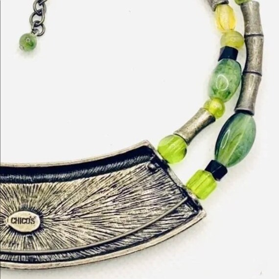 Chicos Asian Enamel Bamboo Design Necklace - image 3