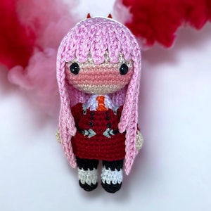 Chibi Anime Doll with Horns 10 cm (4 in) with Optional Keychain