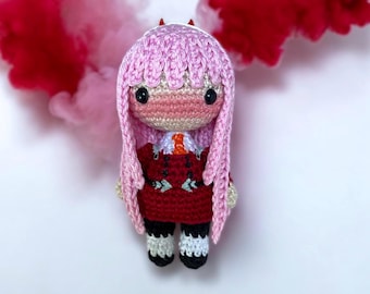 Bambola anime Chibi con corna da 10 cm (4 pollici) con portachiavi opzionale