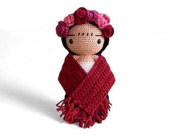 Mexican Folk Artist Inspired Doll - Amigurumi Collectible - 20cm (8 inch) - Handmade Crochet - Finished doll