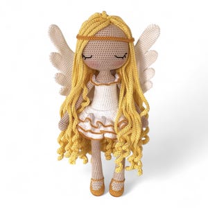 Handmade Crochet Angel Doll - 40 cm (16 inches) Cotton Heavenly Plushie - Finished doll