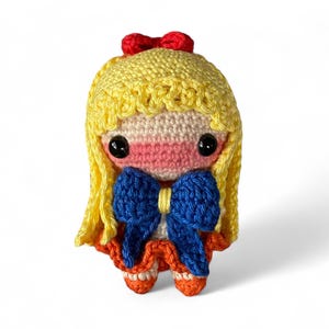 Kawaii Chibi Sailor Doll, 9 cm (3.5 in), Orange Outfit, Anime Inspired, Keychain Option