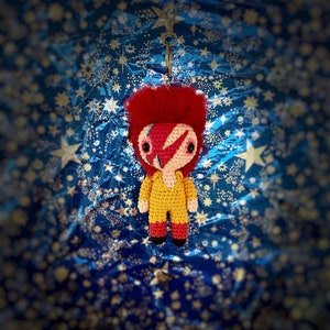 10cm doll inspired by David Bowie, Ziggy Stardust, Amigurumi