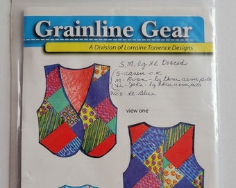 Grainline Gear Kid's Pieces of Eight Vest Sewing Pattern Uncut Baby to XXL 1999