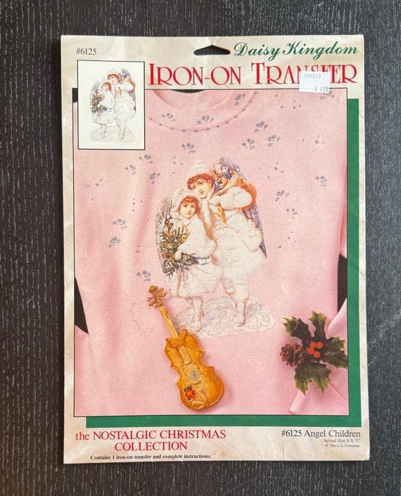 Lot of 3 Daisy Kingdom Iron on Transfers Vintage Angels Floral Craft View 2