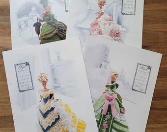 4 Stück Annie's Attic Victorian Lady Centennial 1993 Häkelpuppe