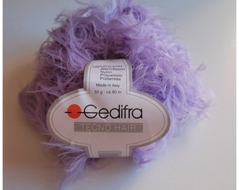 Gedifra Techno Hair Yarn in Purple 9606 Eyelash Novelty Yarn