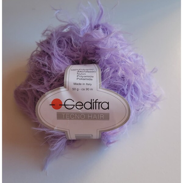 Gedifra Techno Hair Yarn in Purple 9606 Eyelash Novelty Yarn