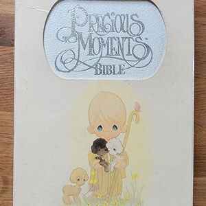 Precious Moments Bible 1985 KJV White Leather Heirloom Edition