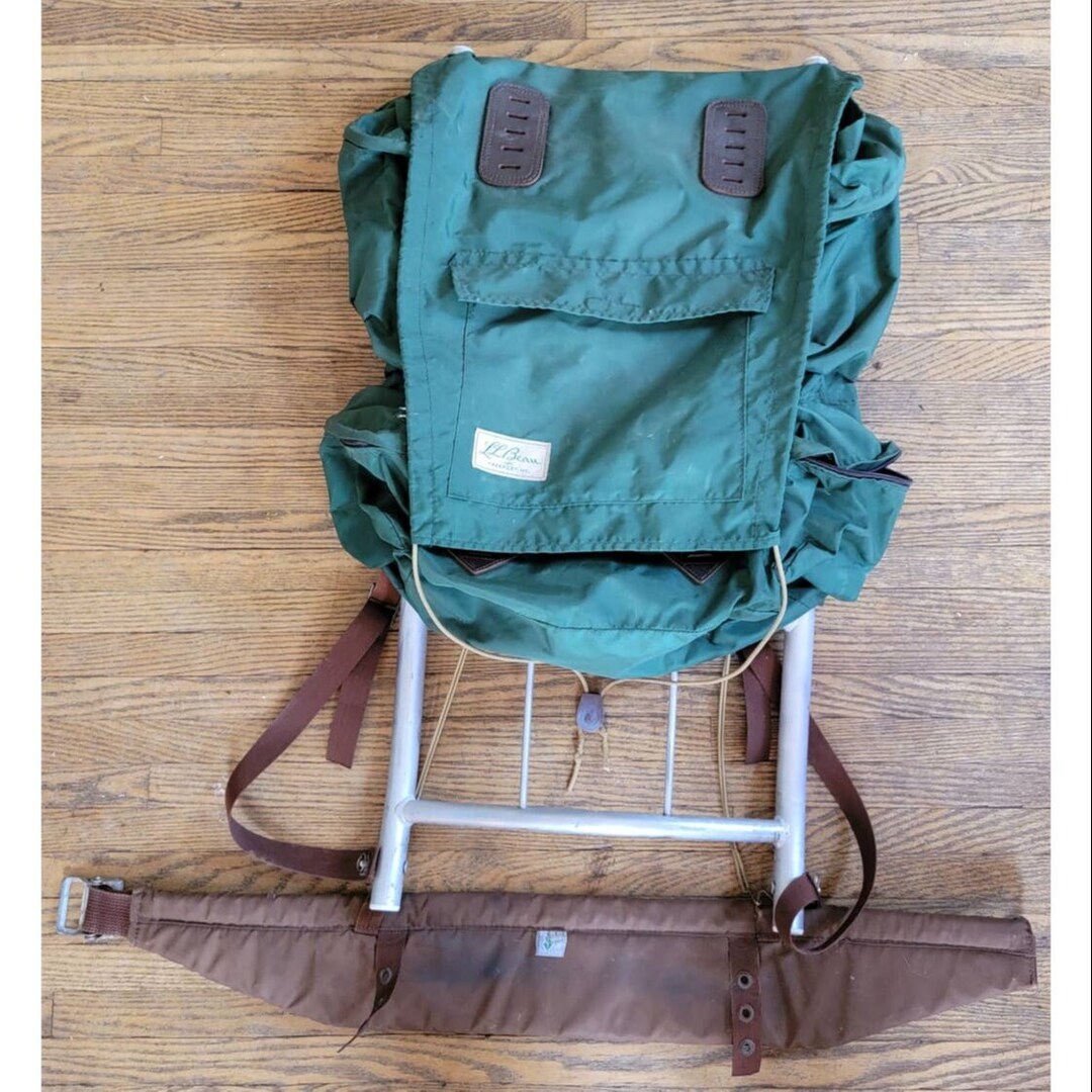 Vintage LL Bean Backpack 1960s Hiking Aluminium Frame Green Etsy
