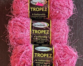 Fuchsia Pink Eyelash Yarn 100 Gram Skein - Metallic Dazzle Craft Yarn