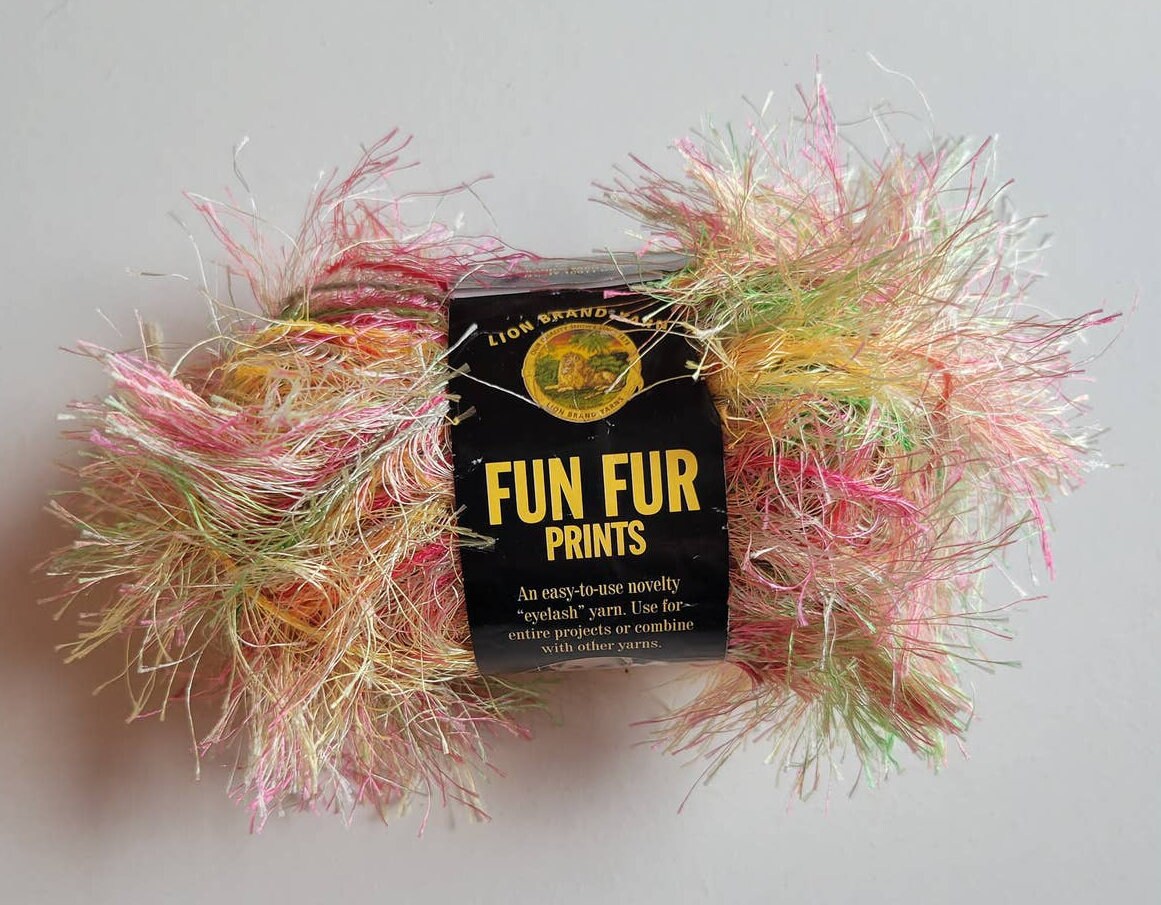 Lot of 9 Skeins Fun Fur Lion Brand Yarn Assorted Colors Made in Italy New  and Unused 
