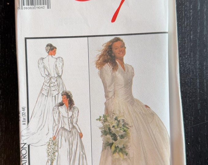 Style 1884 Wedding Dress Sewing Pattern Womens 6-18 UNCUT Vintage 1990 ...
