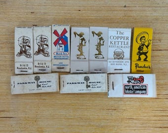 Lot of 10 Vintage Advertising Mini Matchbooks Unstruck
