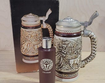 Avon Western Round-Up Keramikkrug mit Wild Country Köln 1980er Vintage Bierkrug