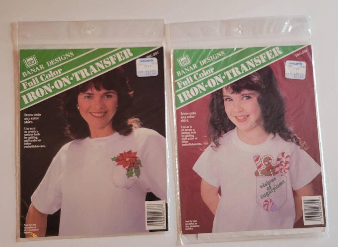 Banar Designs Christmas Iron On Transfers Lot Of 2 Pocket Vintage Etsy