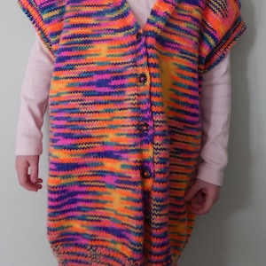 1980年代のボヘミアン風ニットオーバーサイズカーディガン