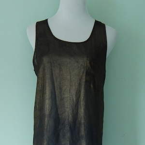 Vintage/1990&#39;s/Singlet/sheer/top/size 10/Black and gold