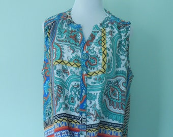Vintage/1990's/Psychedelic/Summer top/Size 18