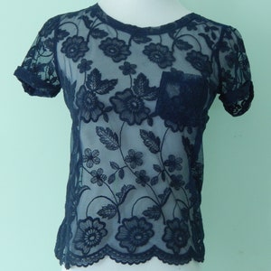 Vintage/1990&#39;s/Abercrombie and Fitch/Sheer lace body shirt Size xs