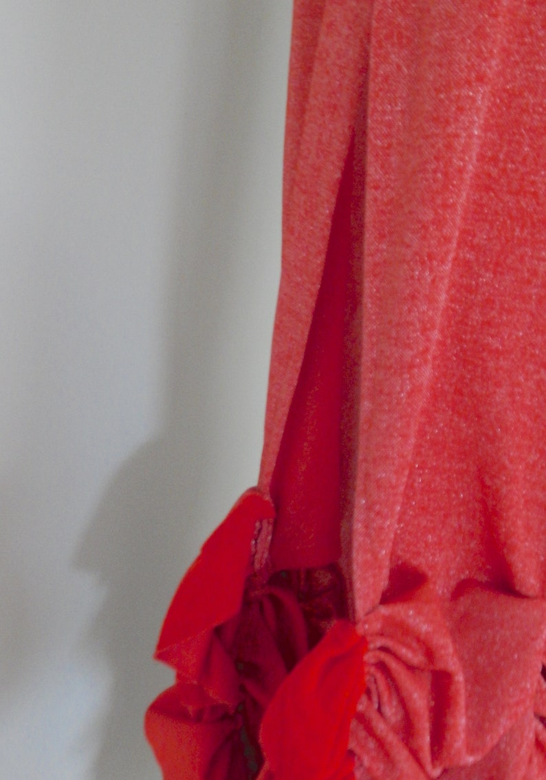 1970/'s Red sparkly formal gown size 12