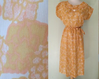 Vintage/1960s/Day Dress/Orange/Size10