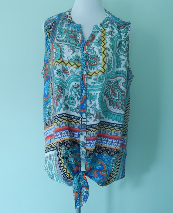Vintage/1990's/Psychedelic/Summer top/Size 18 - image 1