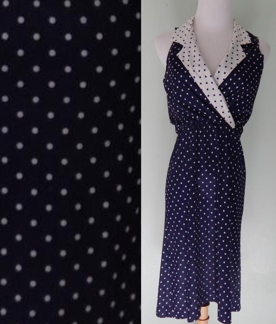 Vintage/1980's/ polkadot/ collared dress /size 10 - image 1