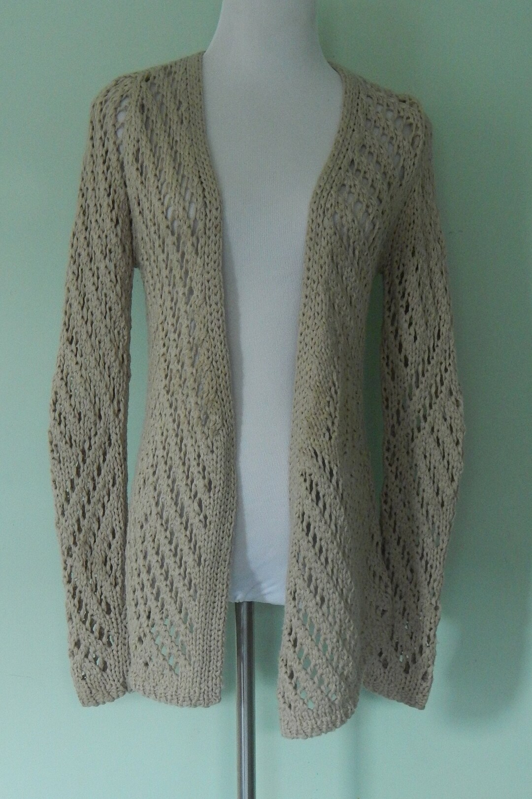 Cardigan épais Beige Vintage NEXT Des Années 90 - Taille 12 - État Impeccable