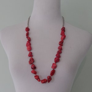 Vintage/y2k/Black and Red Rhodonite/precious stone necklace