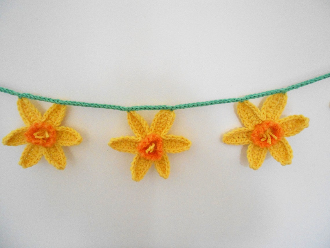 Daffodil garland Daffodil bunting Easter bunting Easter Etsy