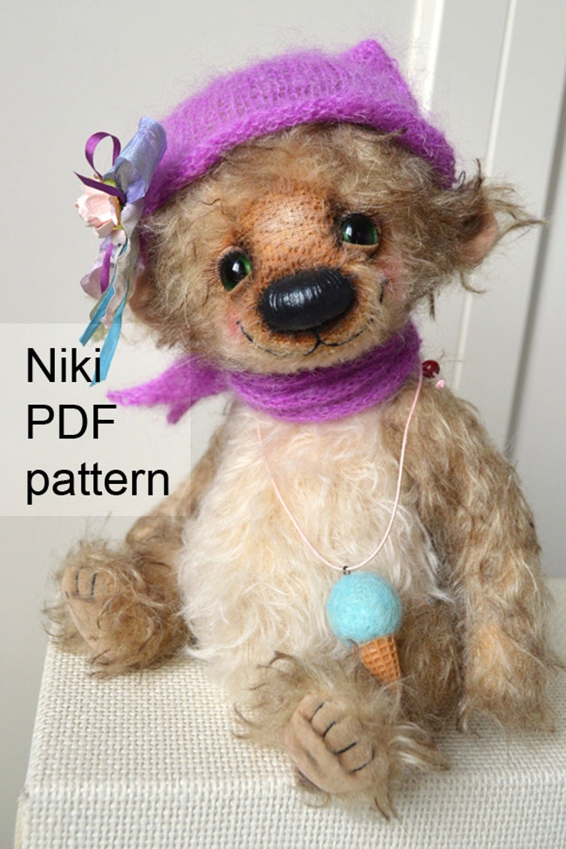 27 cm PDF Teddy bear pattern Niki 10.5 inches