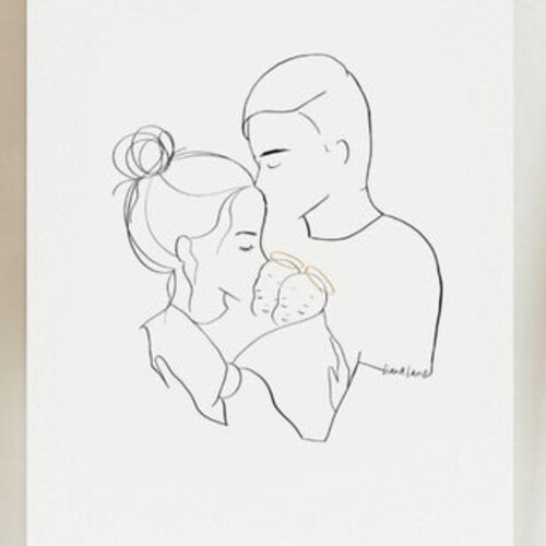 DIGITAL DOWNLOAD Family Portrait Line Art Twins Mom Dad and - Etsy