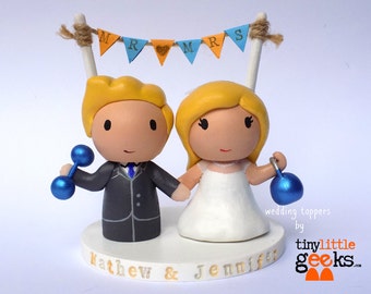 Custom Wedding Cake Topper - Gym Couple